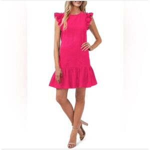 ✨ CeCe Hot Pink Ruffle‎ Sleeve Dress – Size 10 ✨